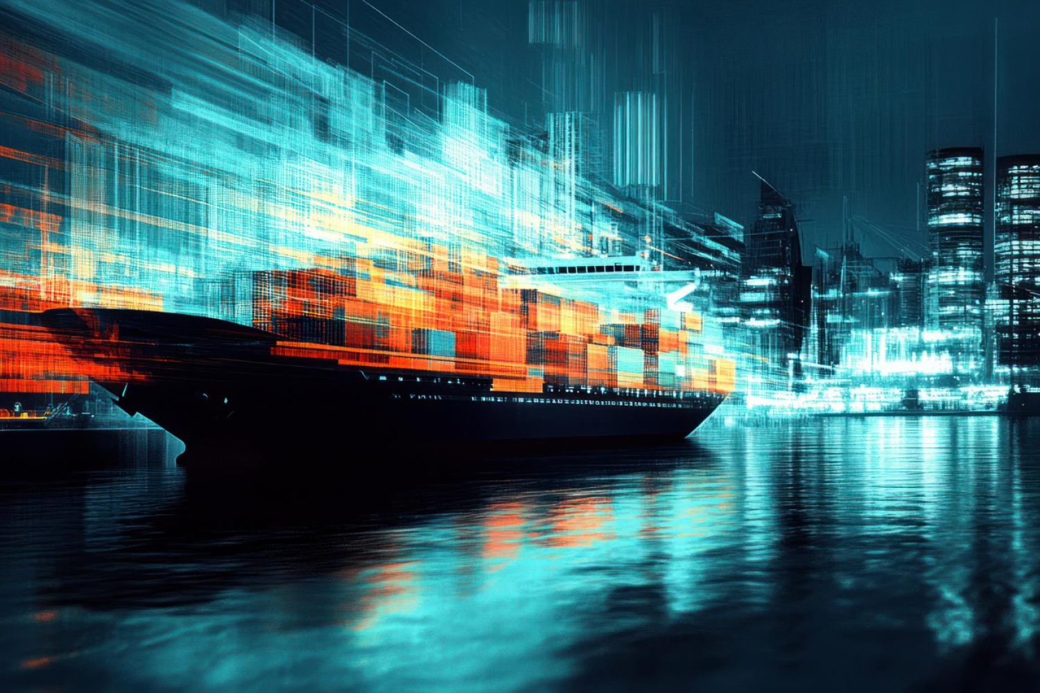 cargo ship in river